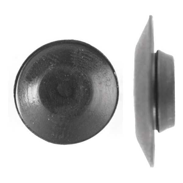 Button Spoke Screw Plug, 3/8 in Dia, Black, Plastic 100 PK