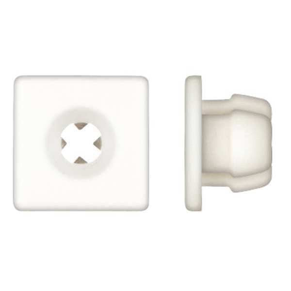 6.3 mm White Plastic License Plate Nuts, 50 pk.