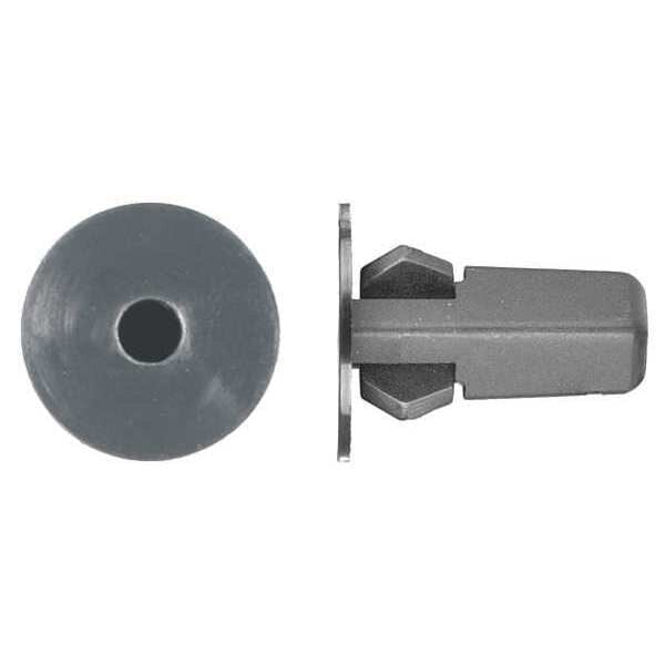 Push-In Rivet, Dome Head, 5.5 mm Dia., 22 mm L, Nylon Body, 15 PK