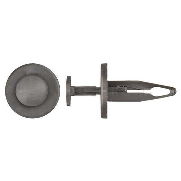 Push-In Rivet, Dome Head, 1/4 in Dia., 29/32 in L, Nylon Body, 25 PK