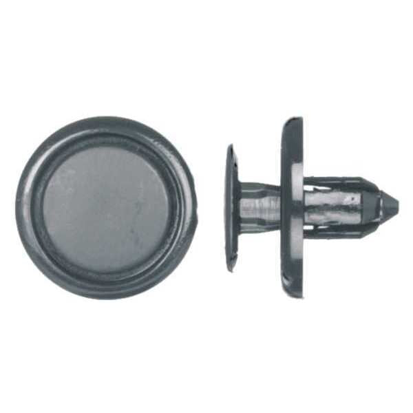 Push-In Rivet, Dome Head, 7 mm Dia., 10 mm L, Nylon Body, 15 PK