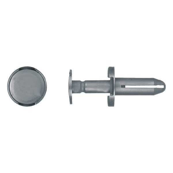 Push-In Rivet, Dome Head, 8 mm Dia., 23 mm L, Nylon Body, 25 PK
