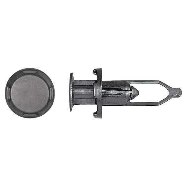 Push-In Rivet, Dome Head, 9 mm Dia., 28 mm L, Nylon Body, 4 PK