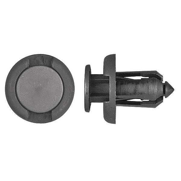 Push-In Rivet, Dome Head, 10 mm Dia., 16 mm L, Nylon Body, 15 PK