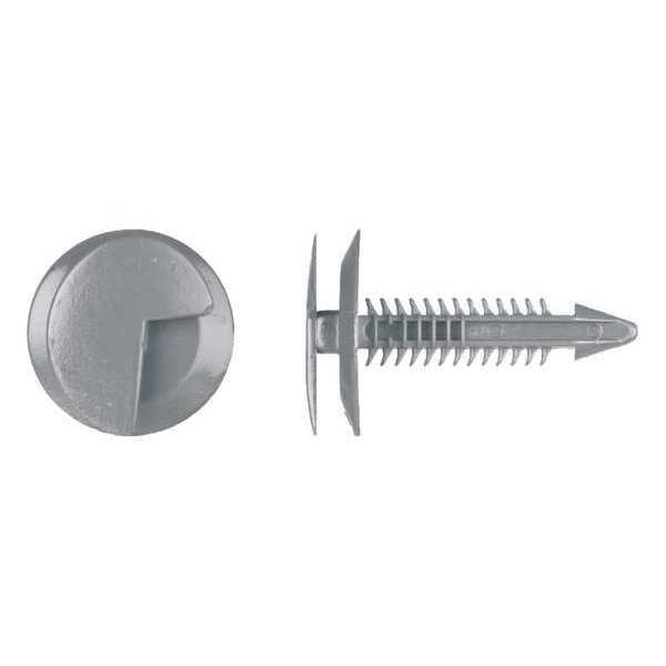 Push-In Rivet, Dome Head, 7 mm Dia., 32 mm L, Nylon Body, 50 PK