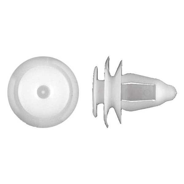 Push-In Rivet, Dome Head, 8 mm Dia., 15 mm L, Nylon Body, 25 PK