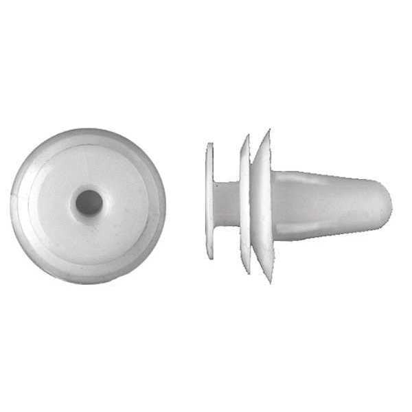 Push-In Rivet, Dome Head, 9 mm Dia., 14 mm L, Nylon Body, 25 PK