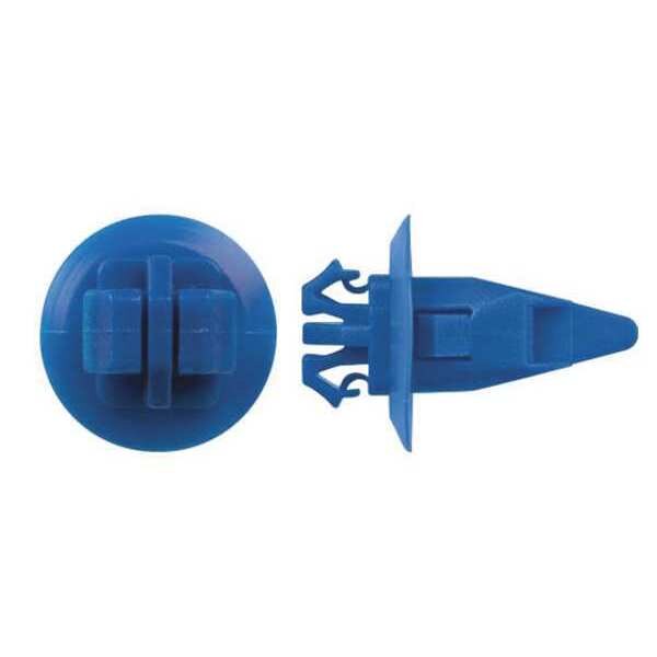 Push-In Rivet, Dome Head, 11/32 in Dia., 13 mm L, Nylon Body, 10 PK