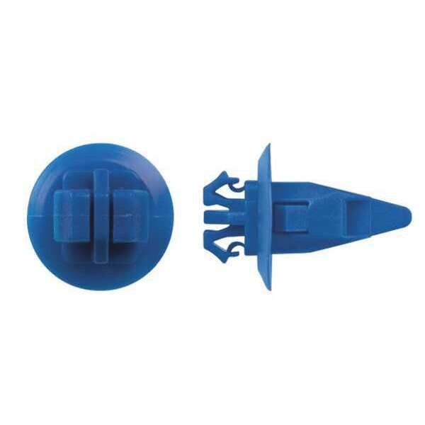 Push-In Rivet, Dome Head, 11/32 in Dia., 17 mm L, Nylon Body, 10 PK