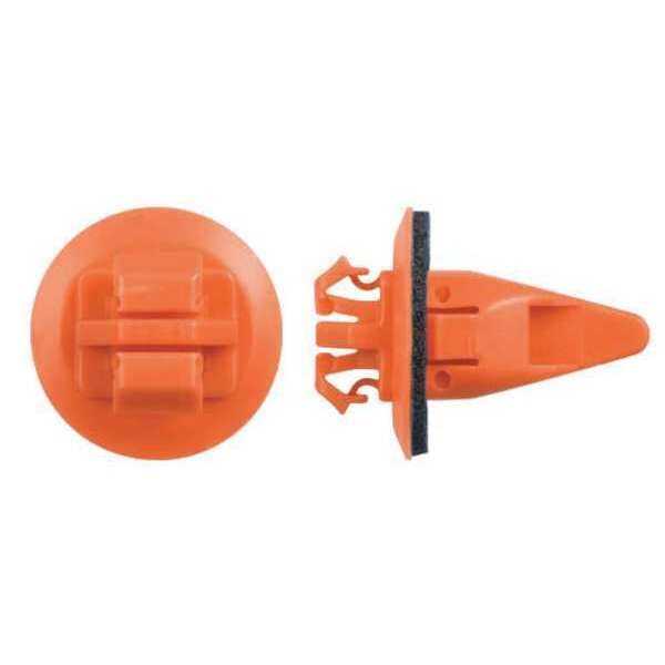 Push-In Rivet, Dome Head, 11/32 in Dia., 17 mm L, Nylon Body, 10 PK