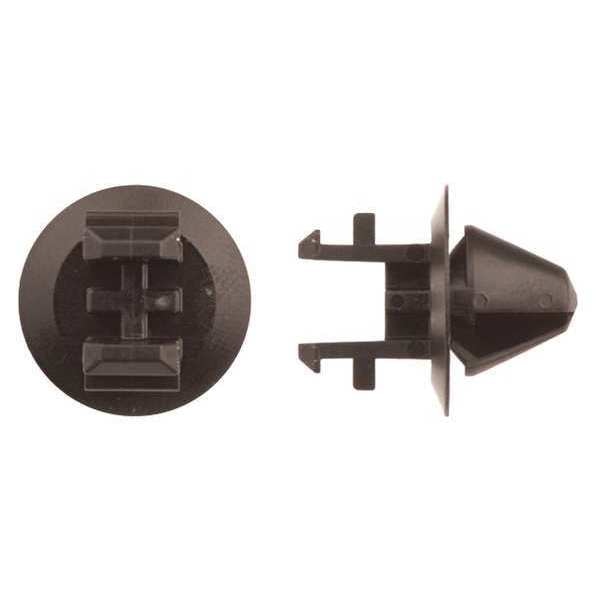 Push-In Rivet, Dome Head, 10 mm Dia., 12 mm L, Nylon Body, 50 PK