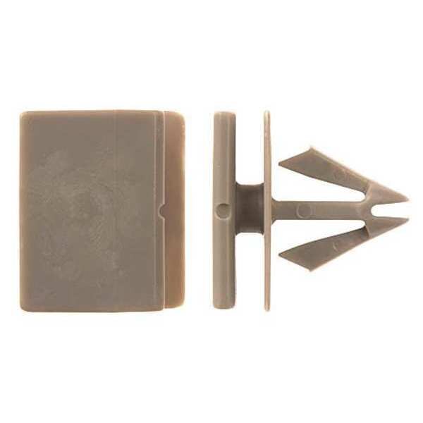 Push-In Rivet, 7/16 in Dia., 9/16 in L, Nylon Body, 25 PK