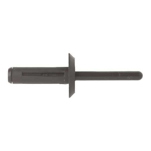 Blind Rivet, Dome Head, 9/32 in Dia., 1 in L, Nylon Body, 25 PK