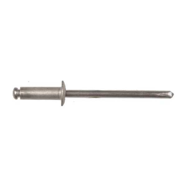 Blind Rivet, Dome Head, 1/8 in Dia., 23/64 in L, Aluminum Body, 100 PK