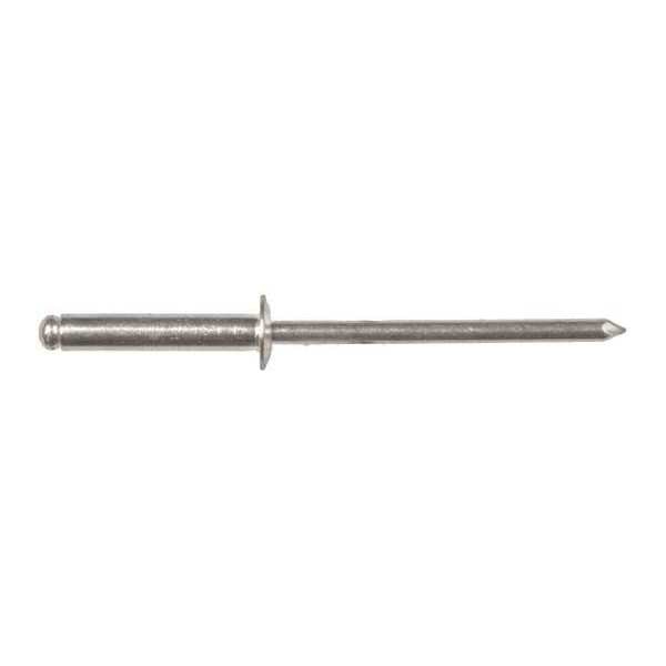 Blind Rivet, Dome Head, 1/8 in Dia., 39/64 in L, Aluminum Body, 100 PK
