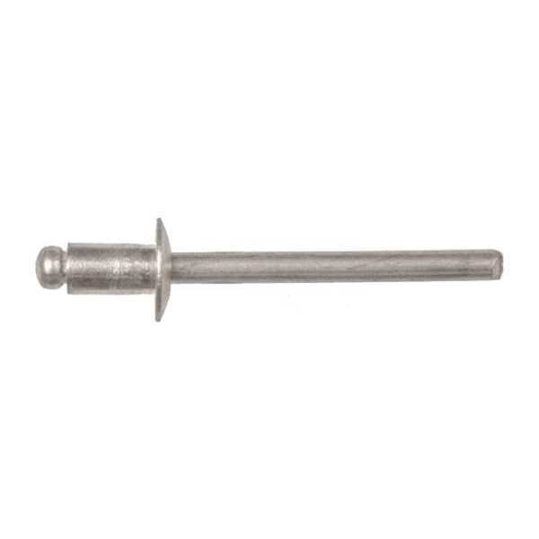 Blind Rivet, Dome Head, 3/16 in Dia., 9/32 in L, Aluminum Body, 100 PK