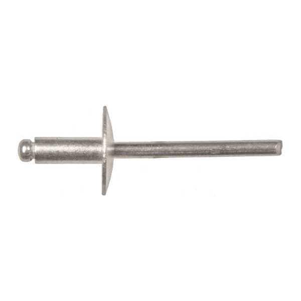 Blind Rivet, Dome Head, 3/16 in Dia., 13/32 in L, Aluminum Body, 50 PK