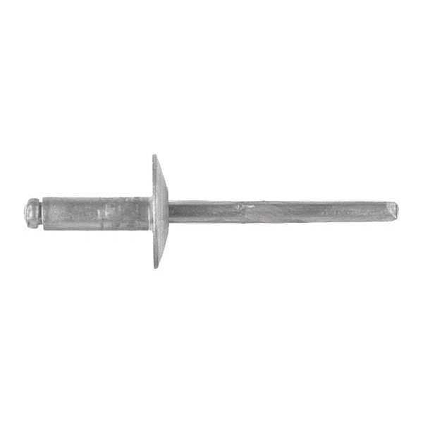 Blind Rivet, Dome Head, 3/16 in Dia., 17/32 in L, Aluminum Body, 100 PK
