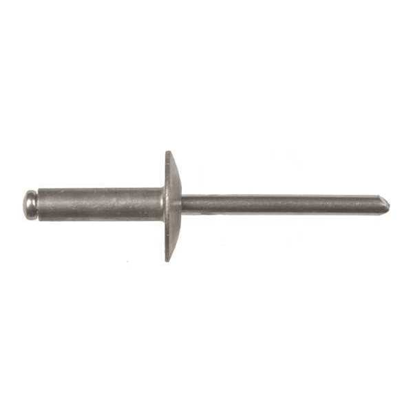 Blind Rivet, Dome Head, 3/16 in Dia., 21/32 in L, Aluminum Body, 50 PK
