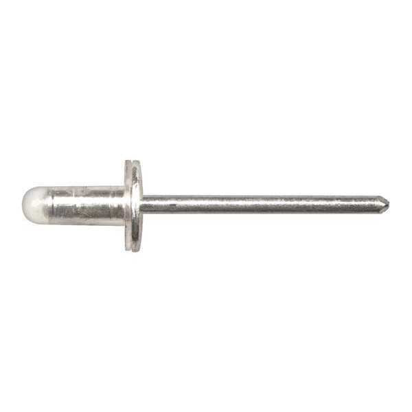 Blind Rivet, Dome Head, 15/64 in Dia., 9/16 in L, Aluminum Body, 15 PK