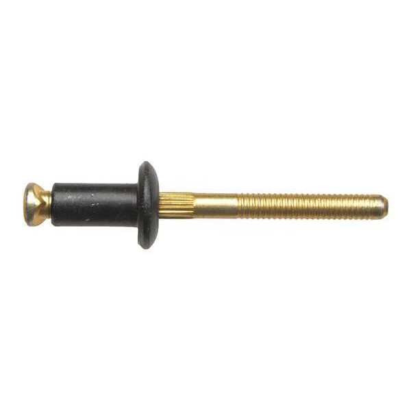 Blind Rivet, Countersunk Head, 1/4 in Dia., 3/4 in L, Aluminum Body, 25 PK