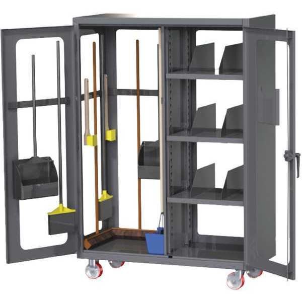 12 ga. Steel Storage Cabinet, 54 in W, 78 in H, Mobile