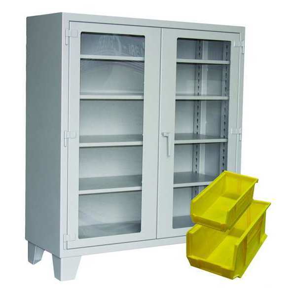 12 ga. Steel Storage Cabinet, 54 in W, 78 in H, Stationary