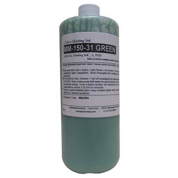 Marking Ink, Pigment, Green, 30 to 60 sec
