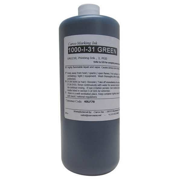 Marking Ink, Dye Type, Green, 30 to 60 sec