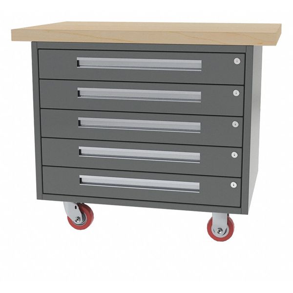 Mobile Cab Bench, Butcher Block, 38