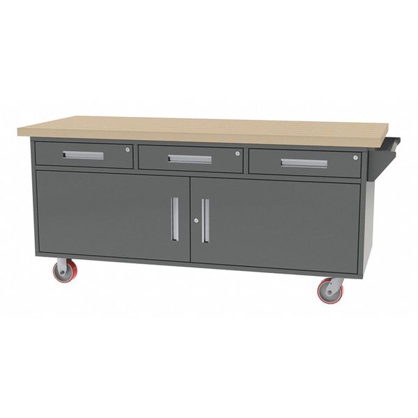 Mobile Cab Bench, Butcher Block, 75