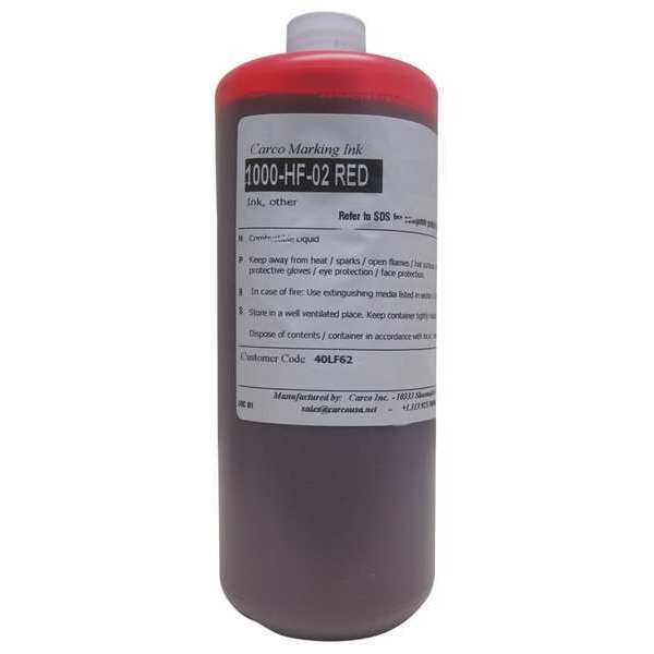 Marking Ink, Dye Type, Red, 15 to 20 min.