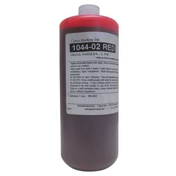 Marking Ink, Dye, Red, qt., 10 to 15 sec