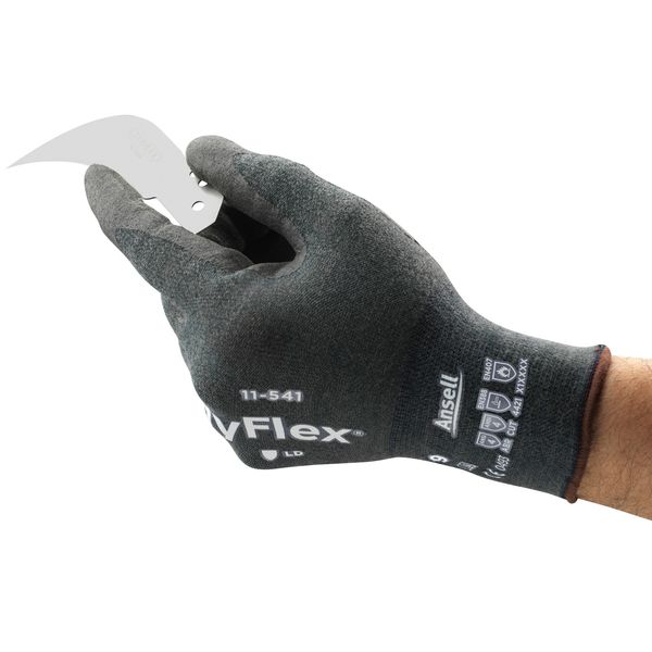 Hyflex Cut-Resistant Coated Gloves, A4 Cut Level, Palm Dipped, Nitrile, Gray, XL (Size 10), 1 Pair