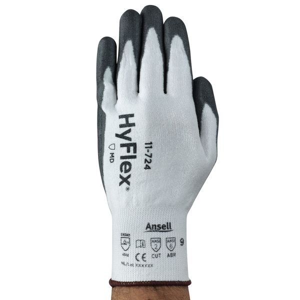 Cut Resistant Coated Gloves, A2 Cut Level, Polyurethane, S, 1 PR
