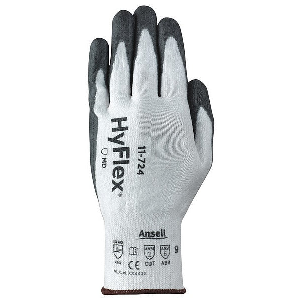 Cut Resistant Coated Gloves, A2 Cut Level, Polyurethane, S, 1 PR