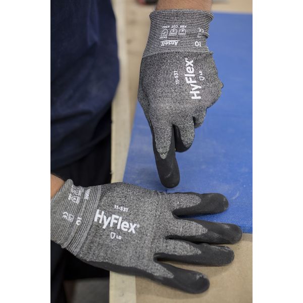 Cut Resistant Coated Gloves, A2 Cut Level, Nitrile, L, 1 PR