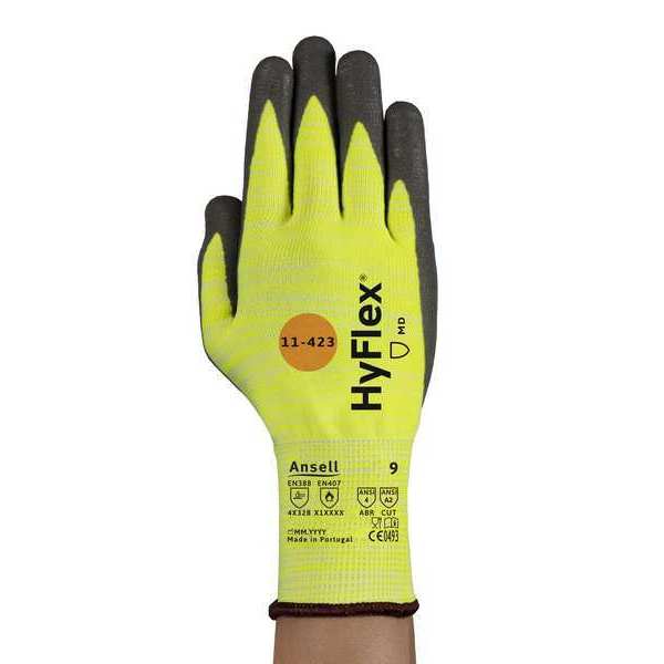 Cut Resistant Coated Gloves, A2 Cut Level, Polyurethane, 11, 1 PR