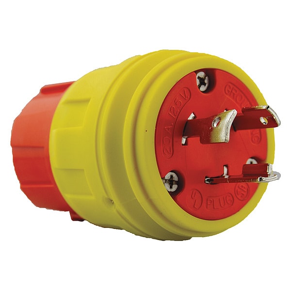 20A Watertight Locking Plug 2P 3W 125VAC L5-20P YL