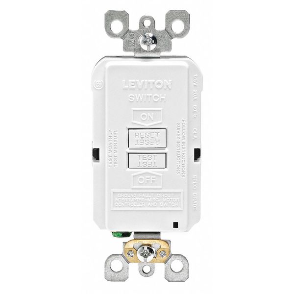 GFI Receptacle, Wht, PlyCrbt, Bck;Sd