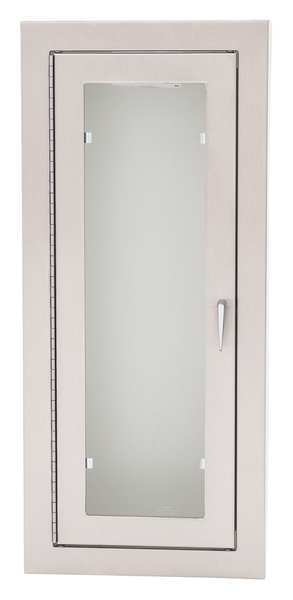 Fire Extinguisher Cabinet, Semi Recessed, 26 3/4 in Height, 10 lb
