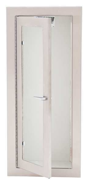 Fire Extinguisher Cabinet, Semi Recessed, 26 3/4 in Height, 10 lb