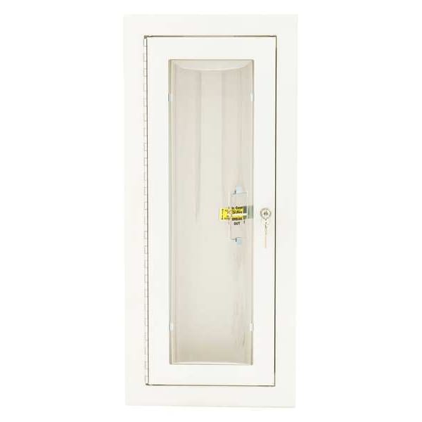Fire Extinguisher Cabinet, Semi Recessed, 26 3/4 in Height, 10 lb