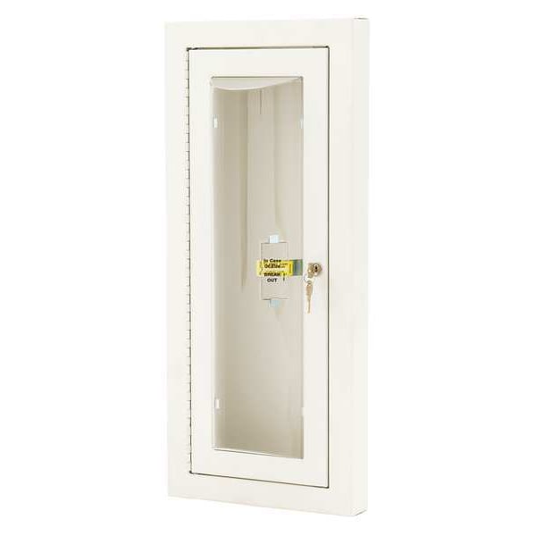 Fire Extinguisher Cabinet, Semi Recessed, 26 3/4 in Height, 10 lb