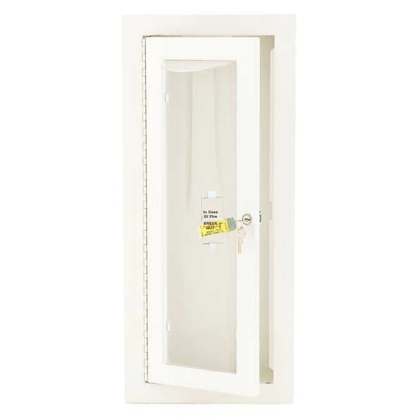 Fire Extinguisher Cabinet, Semi Recessed, 26 3/4 in Height, 10 lb