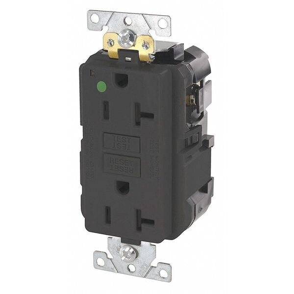 Mod Recept, Blk, 20 A, GFCI, 2P3W, Bk;Sd, 1PK