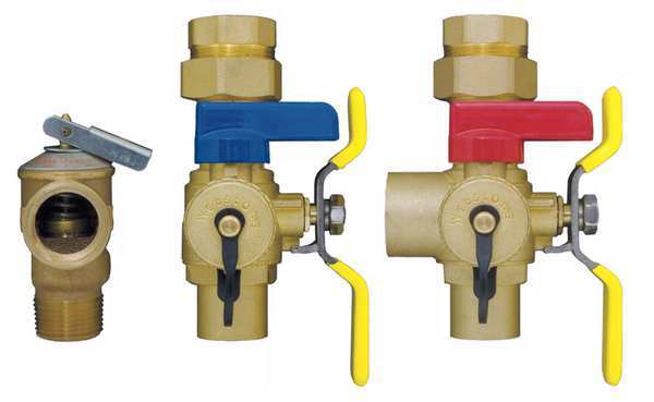 Tankless Water Heater Valve, 3/4 In, Brass