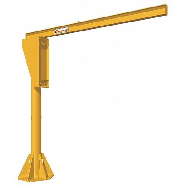 Jib Crane, Base Mounted, Height Under Span: 14 ft