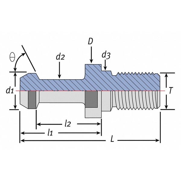 Retention Knob, 15mm, M16, 60 deg.