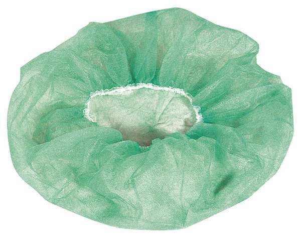 Bouffant Cap, PP, 21 in., Green, PK1000